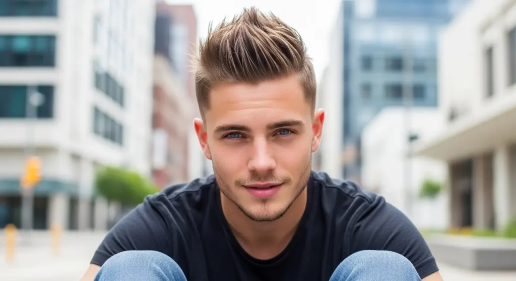 Trendy spiked front hairstyle