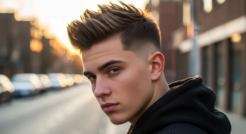 Short spiky brush up for men look