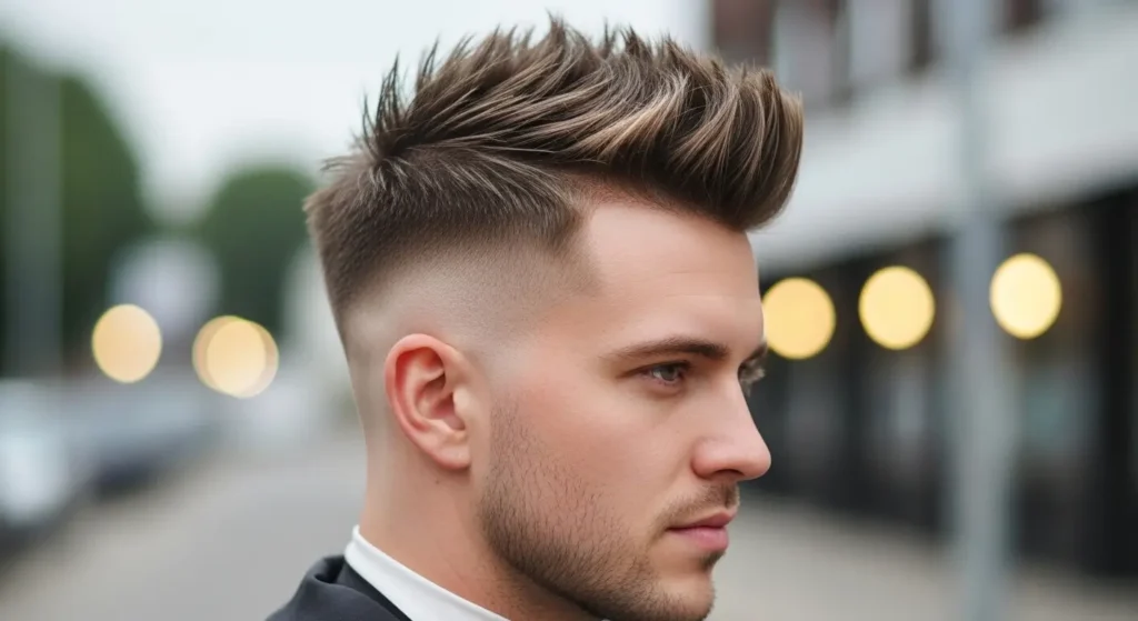 Cool spiky drop fade hairstyle men