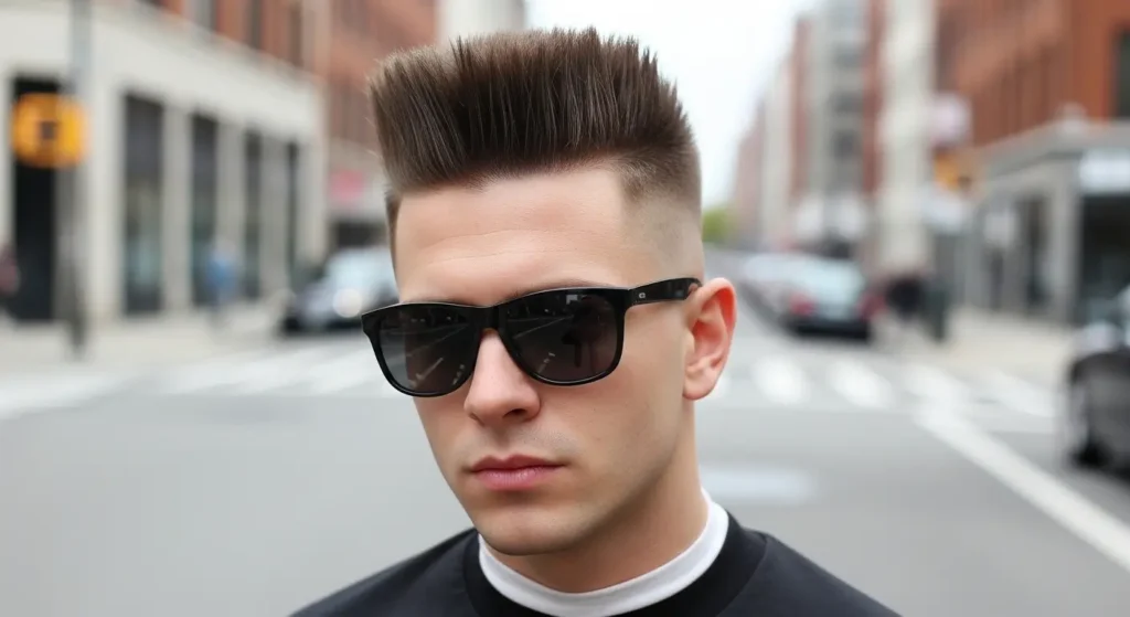 Edgy spiky flat top hairstyle men
