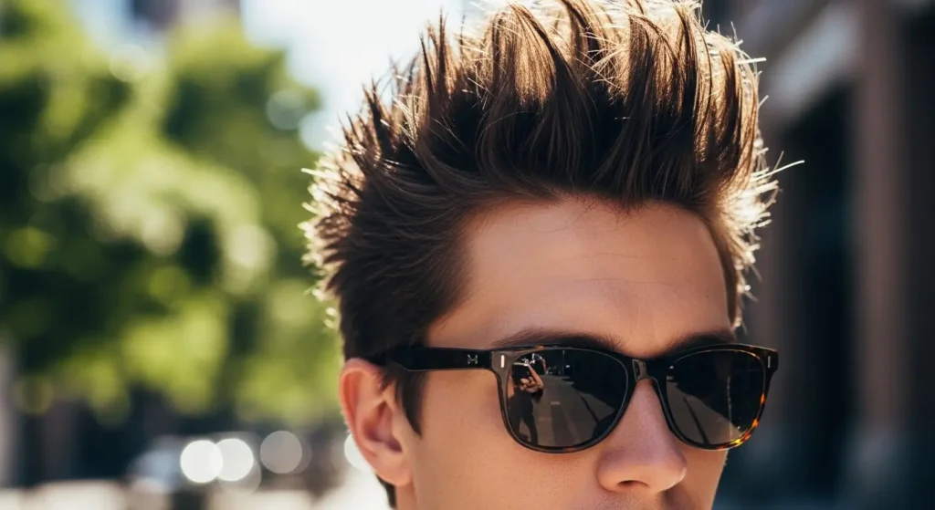 Short spiky high-volume hair for men