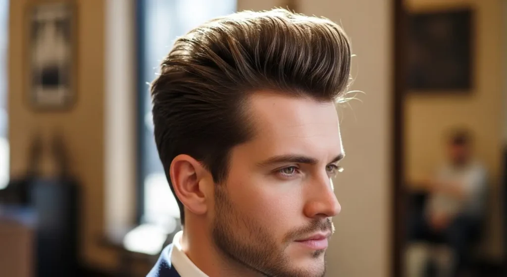 Stylish spiky pompadour for men