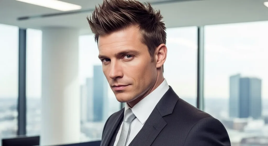 Edgy spiky professional hair men look