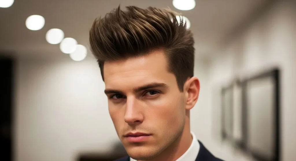 Classic spiky quiff haircut men