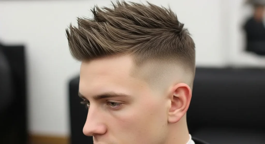 Edgy spiky textured crop hairstyle men