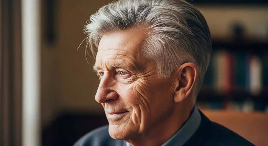 Textured Undercut Hairstyle for Older Men