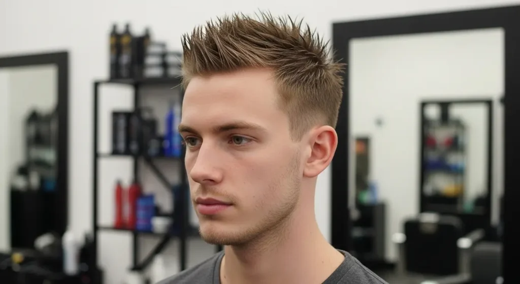 Trendy thin hair spiky haircut