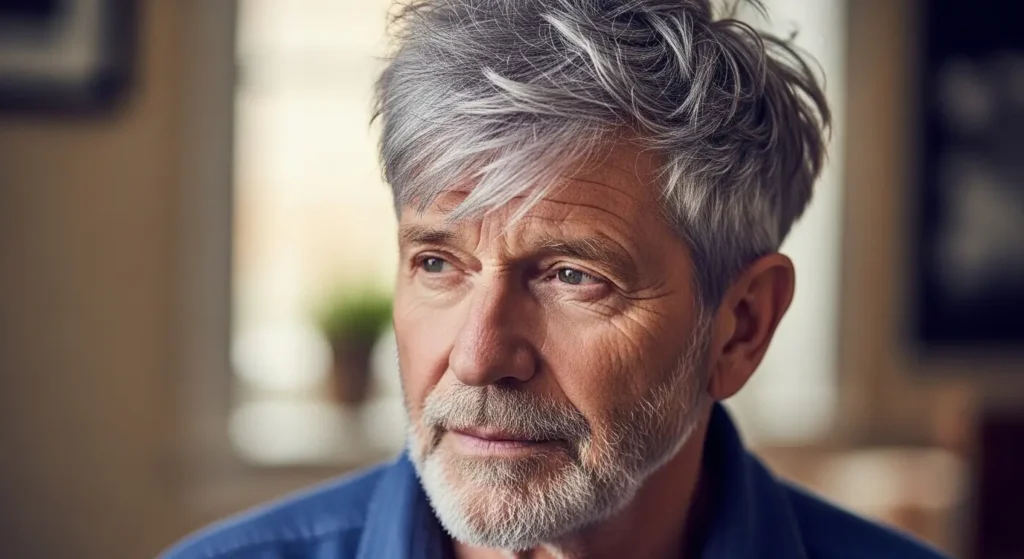 Tousled Texture & Crop Hairstyle for Older Men