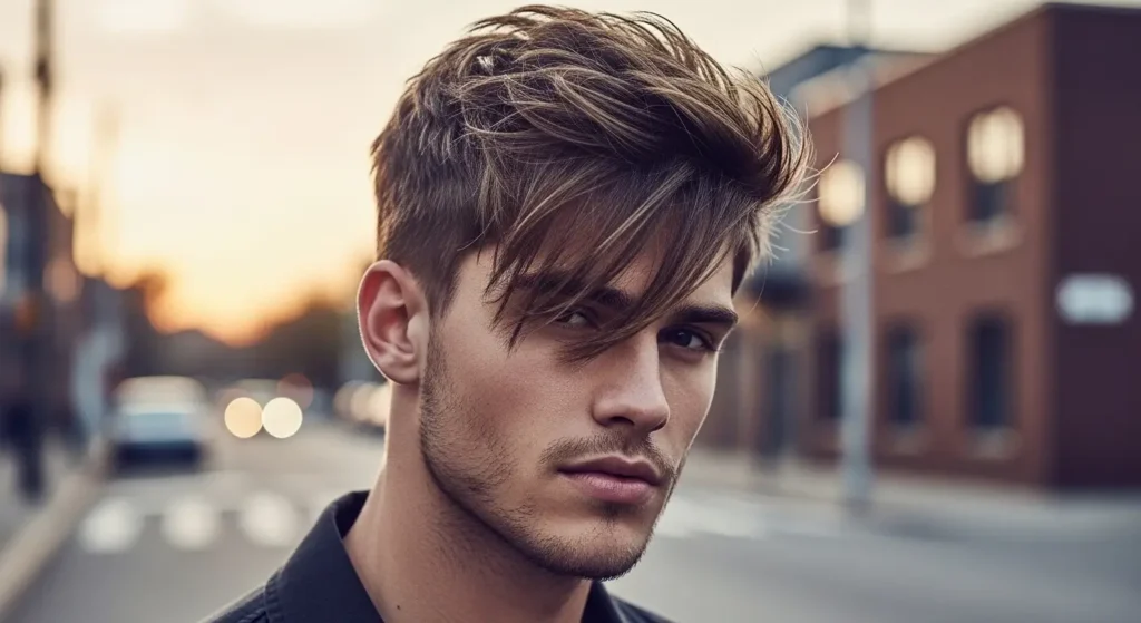 Wolf Hairstyle with Curtain Bangs