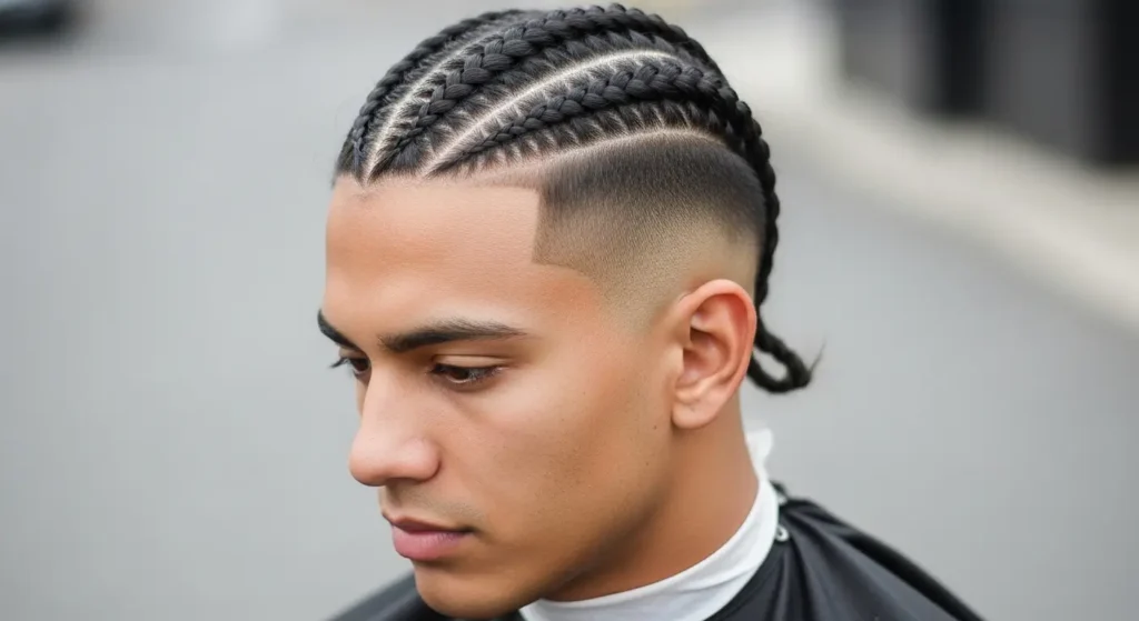 Stylish braided haircut men