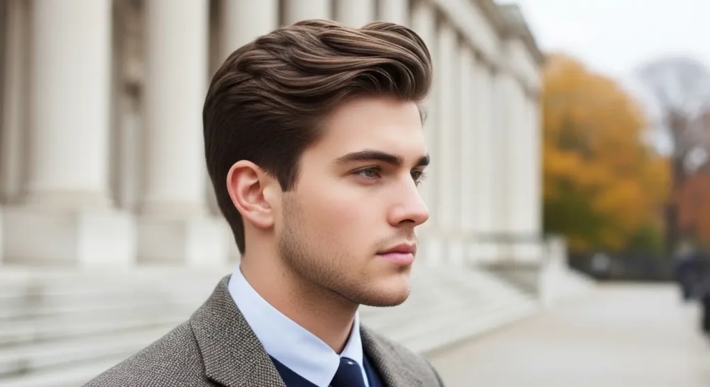 Short Ivy League haircut men