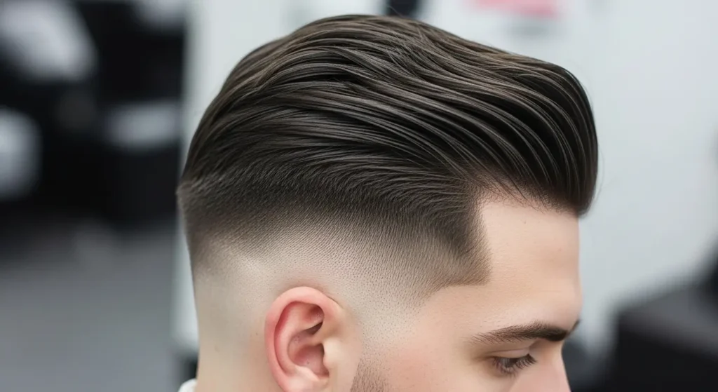 Trendy long slick back hair men