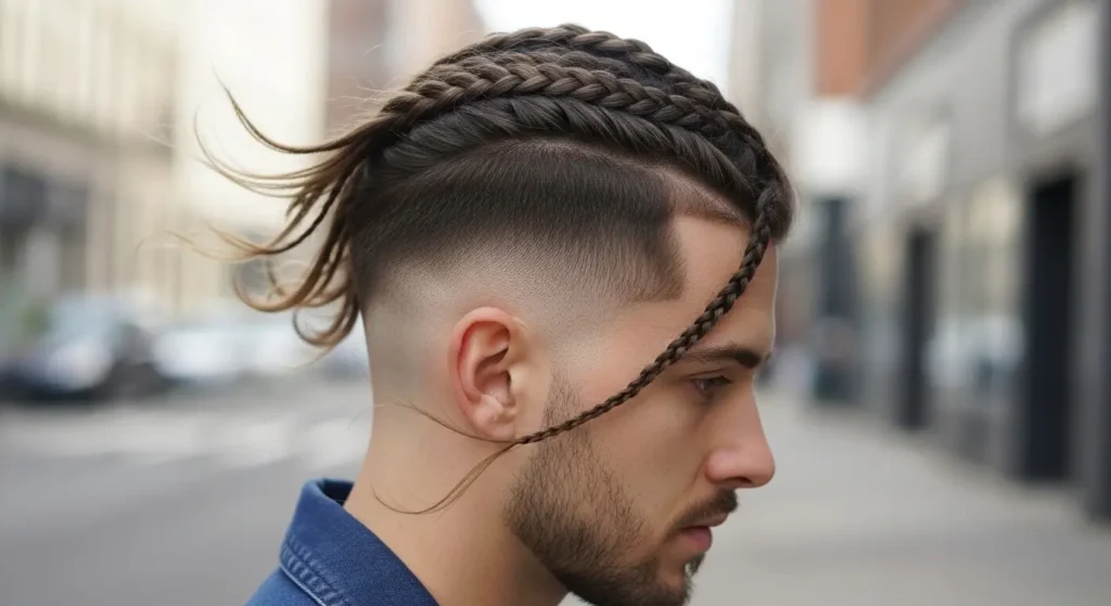 Men’s loose braids haircut