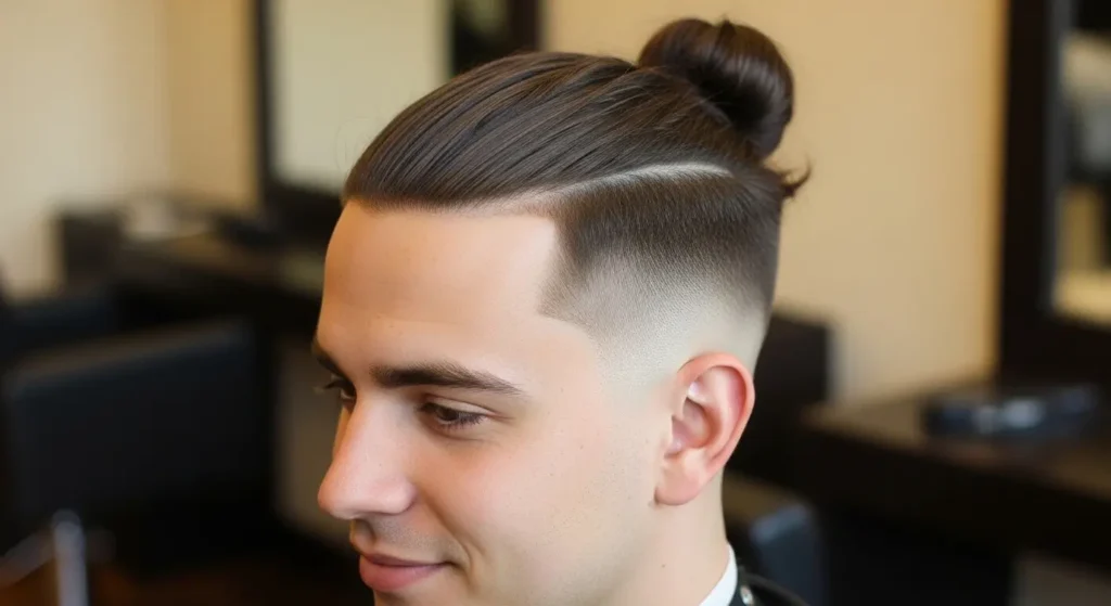 Classic man bun hairstyle