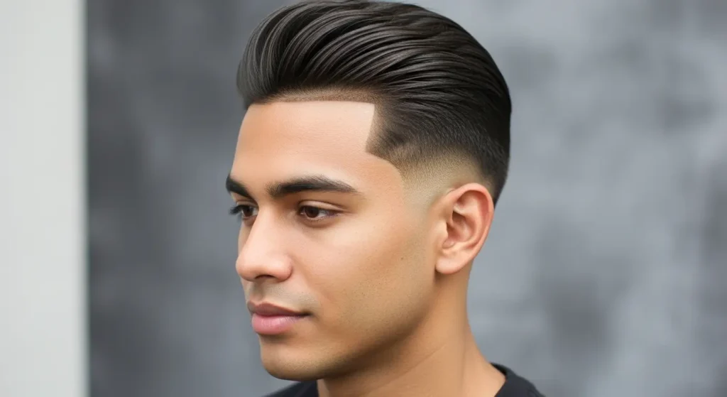 Medium slick back hairstyle
