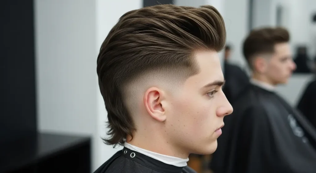 Modern mullet hairstyle for men