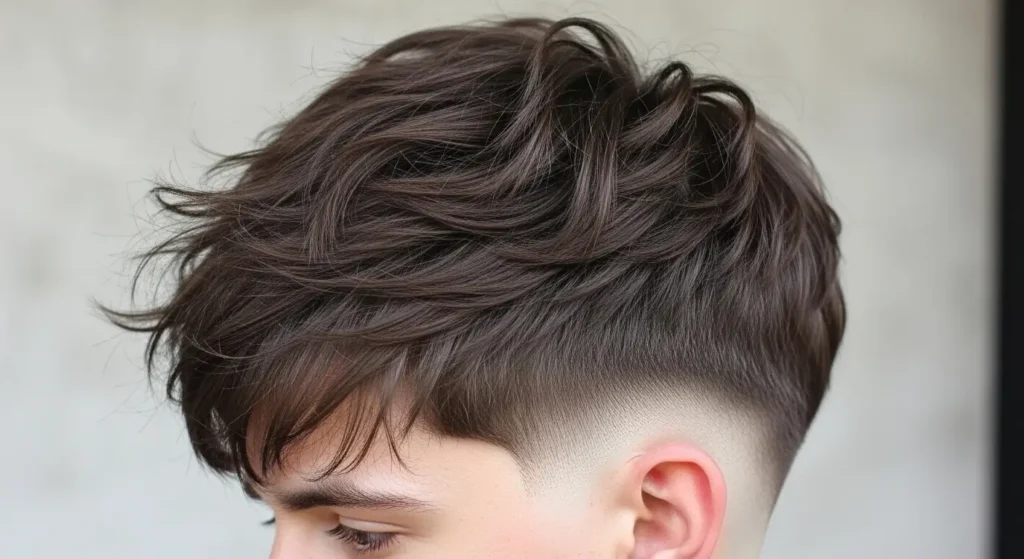 Trendy shaggy hairstyle men