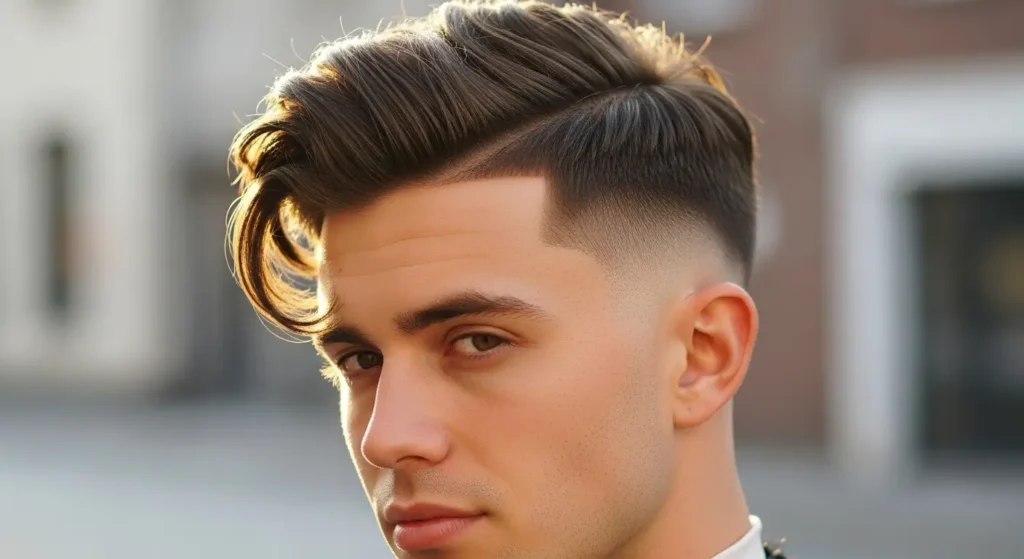 Modern side swept hair look