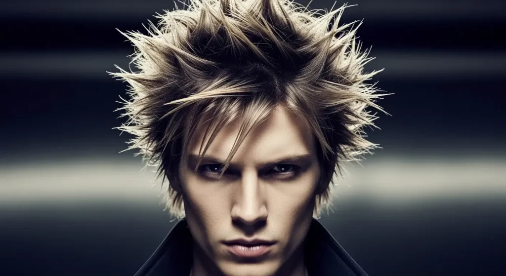 Trendy spiky hair look men