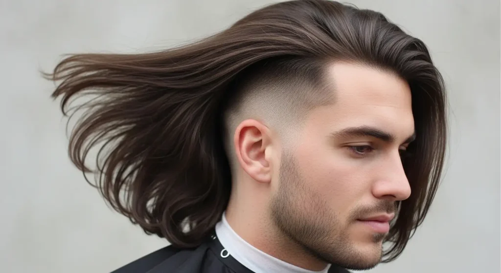 Stylish straight long hair men