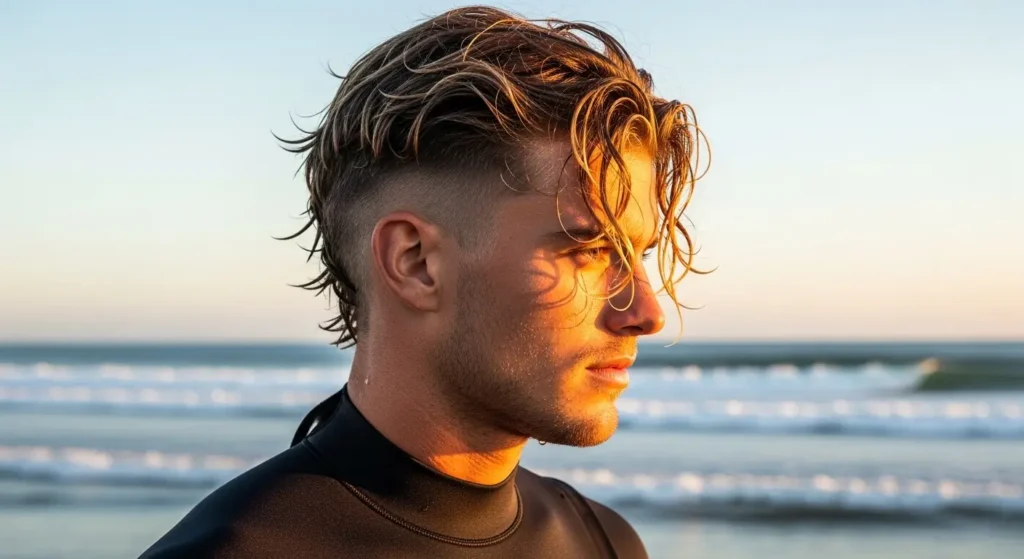 Men’s surfer hair haircut