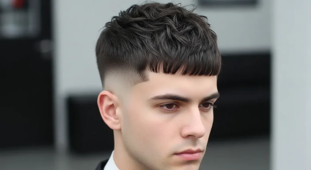 Stylish textured fringe for men