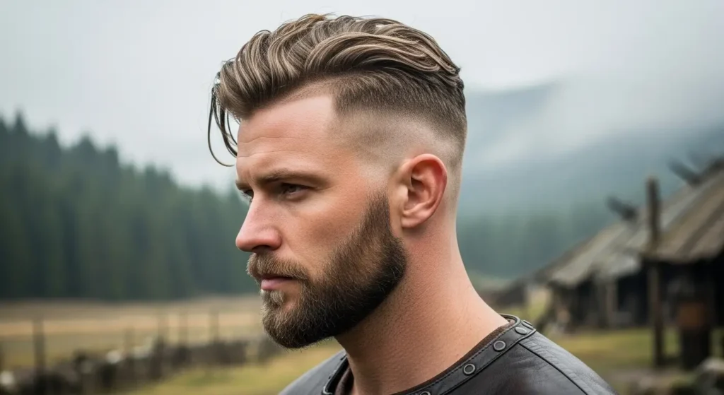 Trendy Viking hair look men
