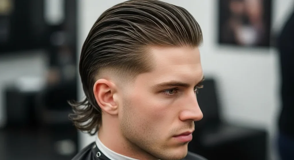 Stylish wet look long hairstyle